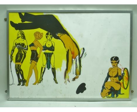 AFTER ALLEN JONES, R.A. "Icarus", Fetish scene - Dominatrix making a man jump through a burning hoop, Artist's Proof Print, s