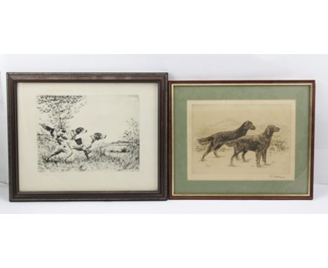 AFTER FRED McCALEB 'Steady', print of Pointers, together with T R MAGES ENGRAVING of Setters, 17cm x 24.5cm, both signed, in 