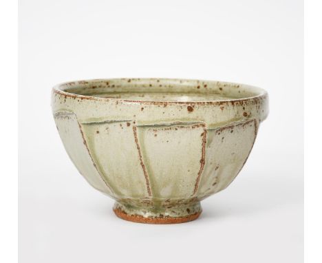 Richard Batterham (born 1936-2021) a small cut-sided stoneware bowl, ash glazed to the foot unsigned 22cm. diam. Provenance F