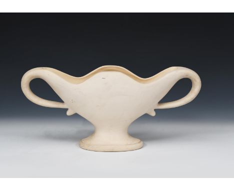 A large Fulham Pottery vase designed by Constance Spry, model no. FMA1, footed, flaring form with loop handles, clear glaze t