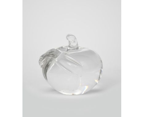 A glass Apple paperweight designed by John Lyndon for The Apple Boutique, 1968, clear glass, unsigned 9cm. high Provenance Jo