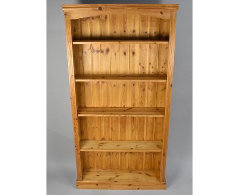 A Modern Pine 5 Shelf Open Bookcase, 93cms Wide 