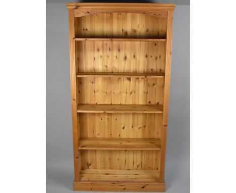 A Modern Pine 5 Shelf Open Bookcase, 93cms Wide 