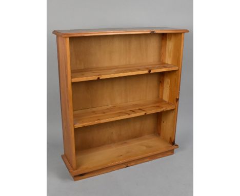 A Modern Pin Three Shelf Open Bookcase, 81cms Wide 