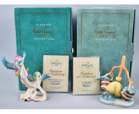 Two Boxed Walt Disney Classic Collection Figures, We'll Tie a Sash Around It from Cinderella and Bucket Brigade From Fantasia