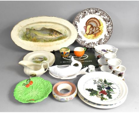 A Collection of Various Ceramics to Comprise Royal Worcester Ramekins, Dishes, Woods Ivory Ware Part Fish Service, Clarice Cl