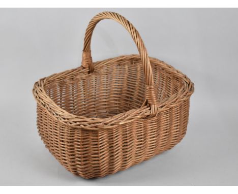 A Vintage Wicker Shopping Basket, 37cms Long 