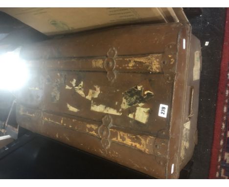 A vintage tin trunk