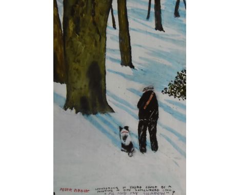 After Peter Brook (1927-2009, British), coloured print, 'Me and My Shadow', framed, mounted, and under glass, measuring 13cm 