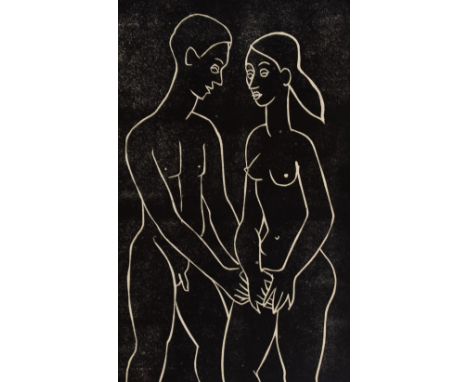 20th Century School, prints, A selection of unframed screen and other prints, to include a woodblock print of an abstract nud