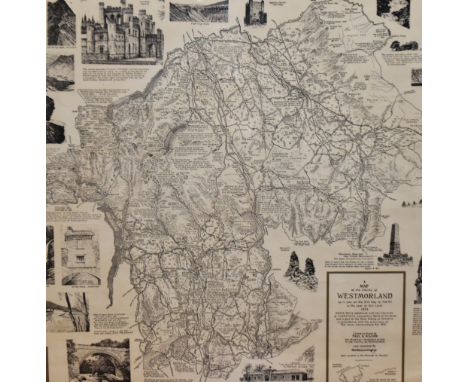 *Local Interest - After Alfred Wainwright (1907-1991, British), print, 'A Map of the County of Westmorland' (...as it was on 