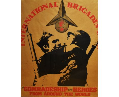 20th Century, A poster print for the Spanish Civil War and the International Brigades 1936-39, framed and under glass, measur