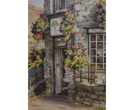 *Local Interest - After Judy Boyes (20th Century), coloured print, 'Village Shop, Eskdale', Lake District, signed to the lowe