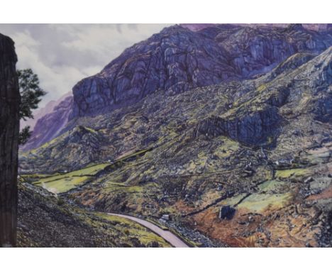 After Anthony ('Ginger') Cain (20th Century, British), coloured print, 'Cwm Glas, Llanberis Pass', Wales, signed to the lower