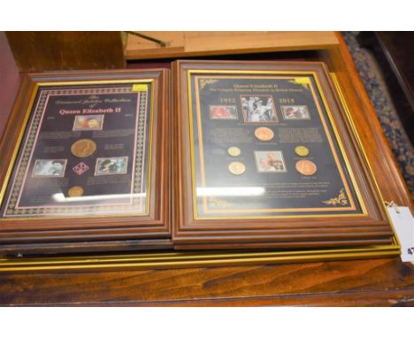 A collection of framed commemorative stamp & coin sets etc,  comprising of 125th anniversary of the birth of Winston Churchil