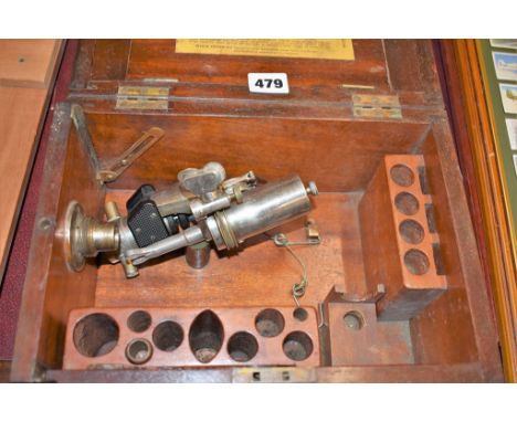 A vintage Dobbie-McInnes steam indicator, contained in mahogany fitted case. 