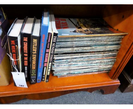A large collection of vintage World War II magazines by Orbis Publishing together with six war related books (qty). 