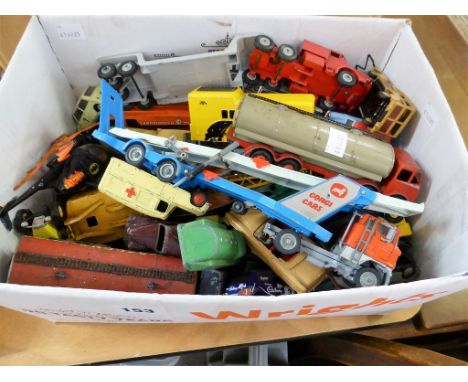 A large quantity of Corgi, Dinky plus other die cast cars and vehicles (qty). 