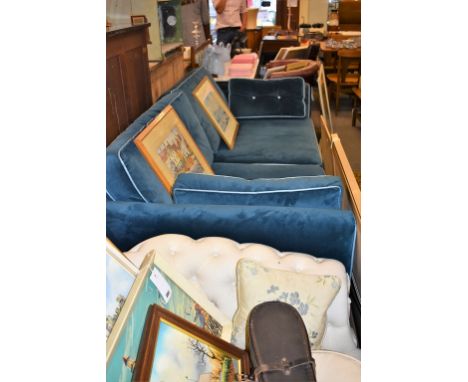 A large Sofology four seater 'Cricket' sofa in Lavish Teal Mix. 