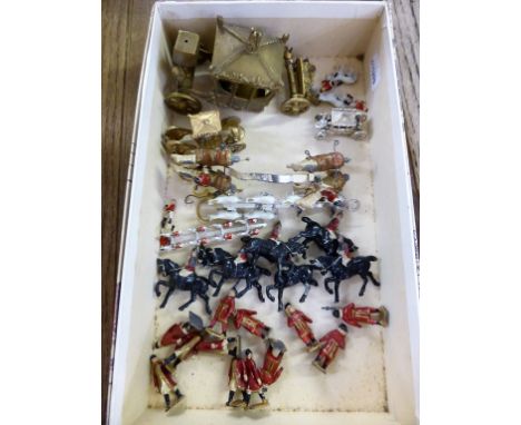 A collection of lead figures and carriages to include Johillco (qty). 