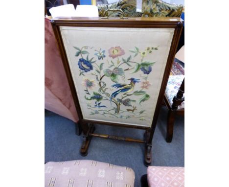 A 19th century metamorphic mahogany fire screen. 