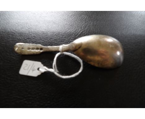 Silver caddy spoon London 1830.