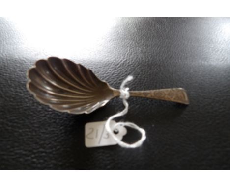 Silver caddy spoon Exeter 1798 Josiah Williams.