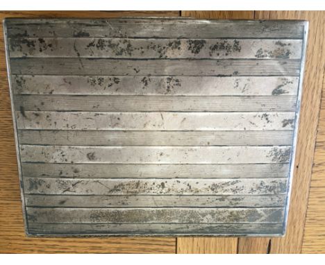 Engine turned silver cigar box London 1924