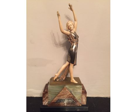 Ferdinand Preiss bronze and ivory figure, "Lighter than Air" Ada May.