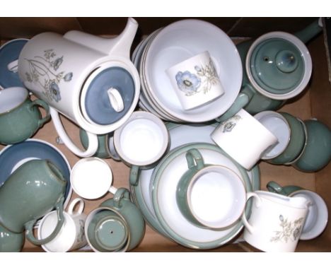 A Suzie Cooper design china tea service and a small quantity of green Denby teaware.