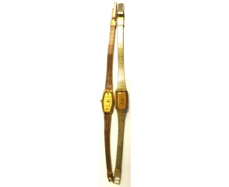 Rotary; a ladies vintage gold plated wristwatch and a Seiko example (2).