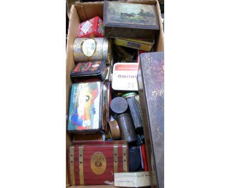 A large quantity of vintage tins to include tobacco tins, biscuit tins etc.