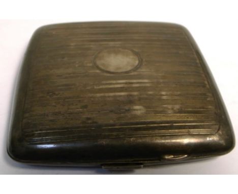 A George VI hallmarked silver engine turned cigarette case, Birmingham 1937, approx weight 2.8ozt.