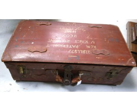 A vintage brown suitcase for KGN. Patterson, 5th Kings Regiment, Liverpool.