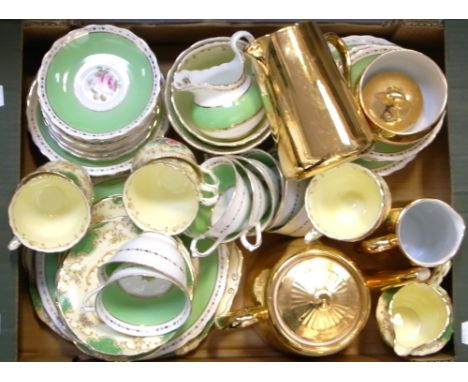 A quantity of ceramics, largely tea ware to include Royal Worcester, Crown Staffordshire and New Chelsea Staffordshire teawar