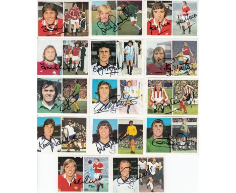 Football Autographed Fks Soccer Stars Stickers Issued For The 1976/77 Season Lot Of 14 To Include: Brian Greenhoff, Stuart Pe