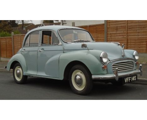 A 1960 Morris Minor saloon, registration number VFF 145, Smoke grey. This Morris Minor is described by the vendor as an older