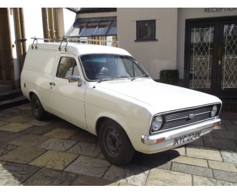 A 1975 Ford Escort 45 1300 light van, registration number KYC 224N, white. This now very rare Escort van, which is one of les