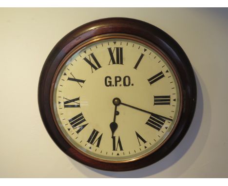 A 12" dial 8 day wall clock with fusee movement, dial signed G.P.O, running, movement number 25625 5BQB63/3 