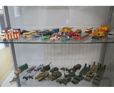 A collection of diecast Corgi Dinky and Lesney vehicles, approx 40, all play worn, some repaints 