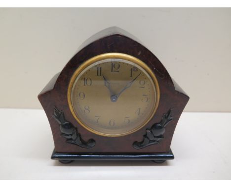 A small Kenzle mantle clock, 14cm tall, running 