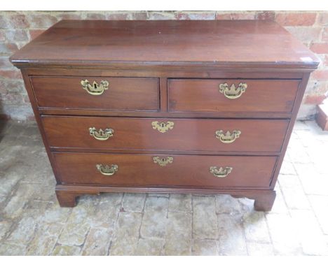 A mahogany 4 drawer chest on bracket feet, 72cm tall x 99cm x 51cm, in polished condition 