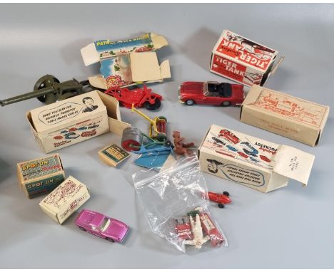 Collection of tinplate and other vintage toys, to include: Brimtoy Pocket Toy in original boxes, Spot-On models by Tri-ang, B