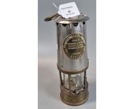 Protector Lamp &amp; Lighting Co. type 6 Miner's safety lamp.  25cm high approx.  Unused condition.  (B.P. 21% + VAT) 