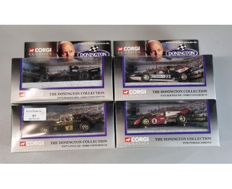Four Corgi Classics, The Donington Collection, diecast model racing cars in original boxes.  (4)  (B.P. 21% + VAT) 