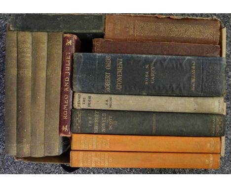 Box of hardback vintage books to include: 'Romeo & Juliet', 'The Waverley Novels', two of the works of Anatole France 'Jacast