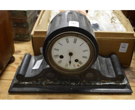 A slate mantel clock (faults).