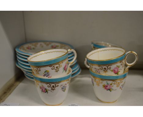 A floral decorated part tea service.