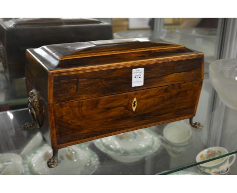A good Regency rosewood tea caddy.