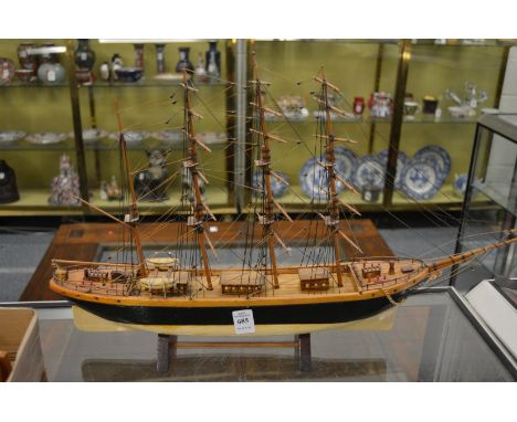 A good small model of a sailing ship.